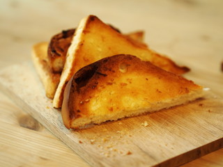 French Toast , Baked, Closeup in the morning.