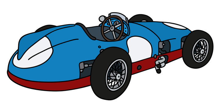 Classic blue racing car