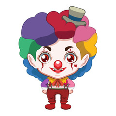 Cute evil clown illustration