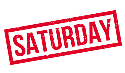 Saturday rubber stamp. Grunge design with dust scratches. Effects can be easily removed for a clean, crisp look. Color is easily changed.