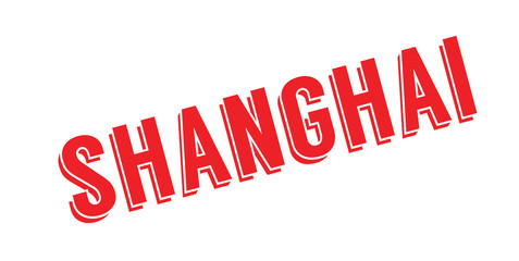 Shanghai rubber stamp. Grunge design with dust scratches. Effects can be easily removed for a clean, crisp look. Color is easily changed.