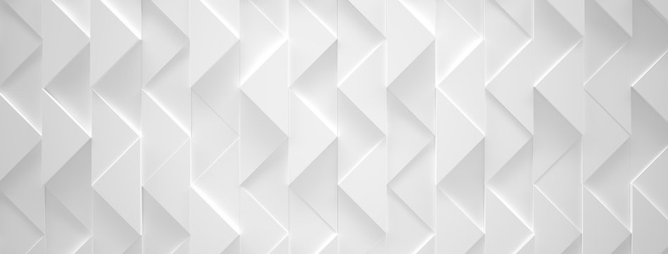 White Triangle Futuristic Installation (3d illustration)