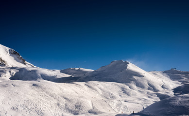 Ski resort panorama with blue sky (Bormio, Italy)