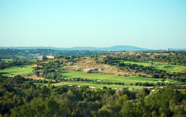 Fototapeta na wymiar Private house and golf course in the Algarve, Portugal.