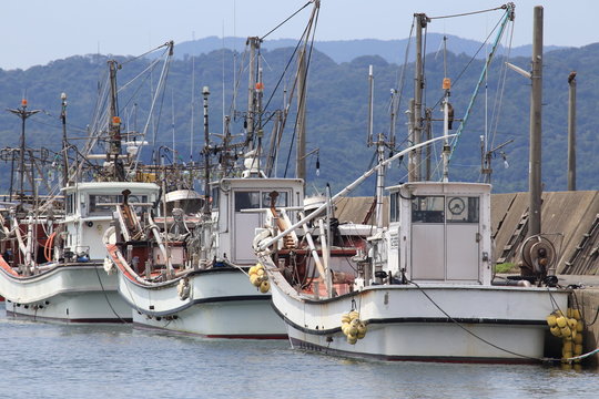 並んだ漁船