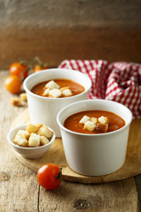Tomato soup with fried bread