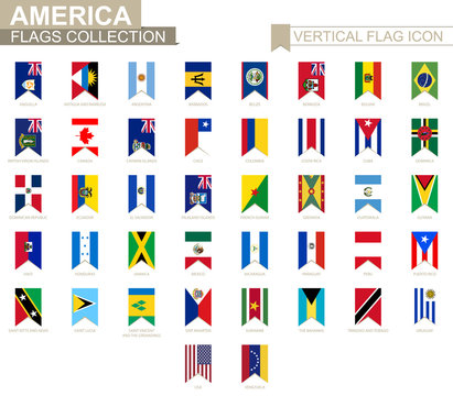 Vertical flag icon of America.