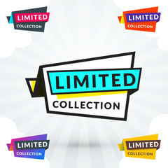 Set of vector shopping lables in different color variations. Vector design elements