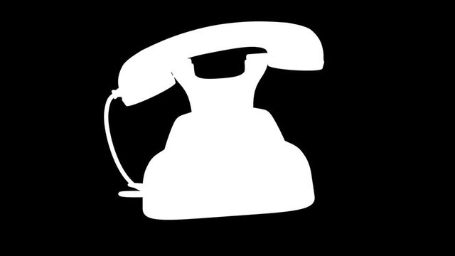Black old telephone is ringing. seamless loop. 3d render