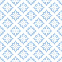 Fotobehang Wallpaper baroque, damask. Blue and white floral pattern. Vintage ornament. background for wallpaper, printing on the packaging paper, textiles, tile. © gsshot