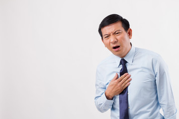sick man suffering from acid reflux, gerd, heartburn, indigestion