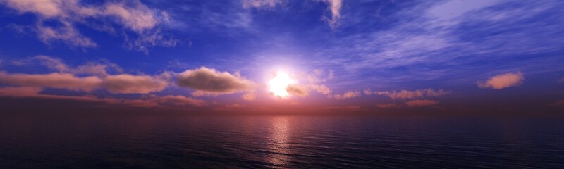 Naklejka na ściany i meble beautiful sea sunset, ocean panorama
