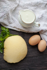 goat cheese with eggs and milk