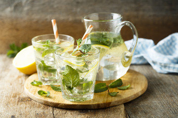 Homemade mint lemonade
