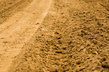 Wheel Track on the Sand