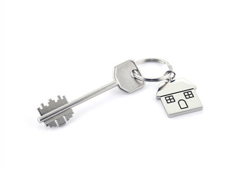 House key on white background with clipping path 