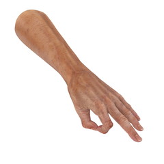 Senior hands on a white. 3D illustration