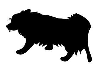 vector, isolated black silhouette of dog on white background