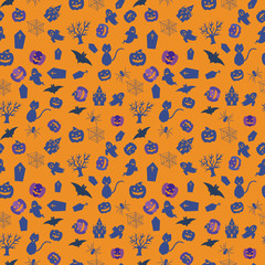 Background pattern studded Halloween items
