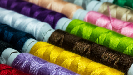 Macro of sewing thread