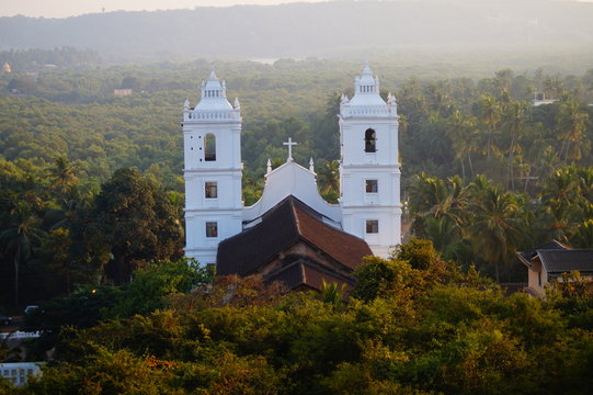 Church in the jungle, christian church in Goa, Calangute