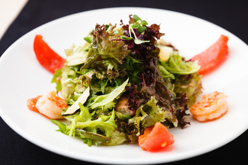 Greek salad with shrimp