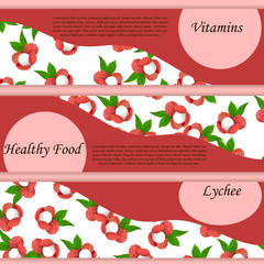 Vintage fruit poster design with Lychee
