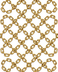 Vector seamless pattern of intertwined golden chains