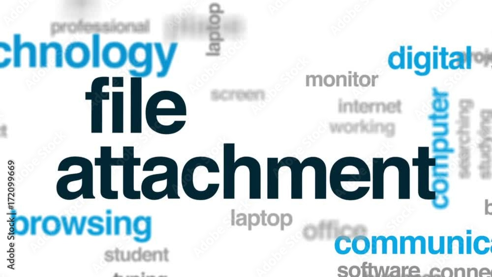 Poster file attachment animated word cloud, text design animation.