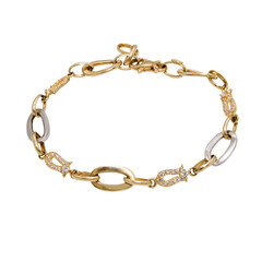 Graceful golden bracelet with tulips