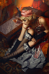 Retro portrait of a beautiful Gatsby woman. Vogue fashion style and smoke