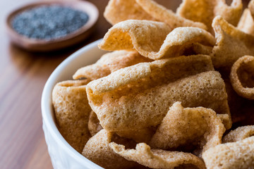 Chia Chips or Crackers in a bowl.