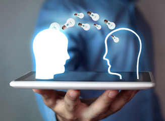 Idea concept. Knowledge transfer