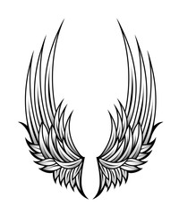 Decorative wings tattoo