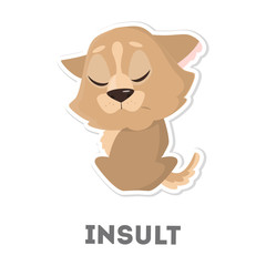 Isolated insulted dog.
