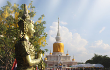 Fototapeta premium Buddha statue and Buddhist Pagoda 