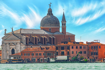 A view of the island of Giudecca, located opposite main island Venice. San Giorgio Maggiore (Chiesa di San Giorgio Maggiore).Italy.