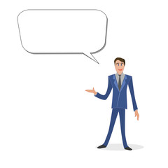 Business man with specch bubble