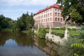 Fototapeta na wymiar historical chateau with garden and park in Libochovice