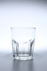 octagon transparent glass with white background light from above