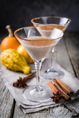 Autumn martini cinnamon cocktail