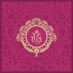 Ganesha, wedding card, royal Rajasthan, India