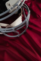 Sports helmet on jersey