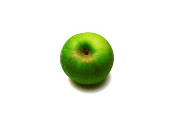 the fresh green apple on whtie background isolated
