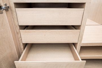 opened empty drawers