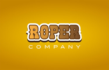 roper western style word text logo design icon company