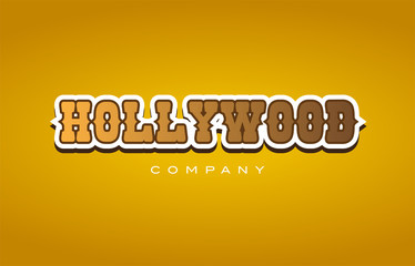 hollywood western style word text logo design icon company