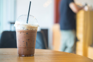 Cold coffee drink with ice