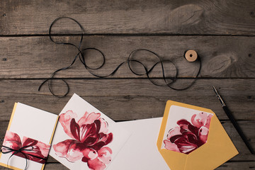 holiday invitations with floral illustrations