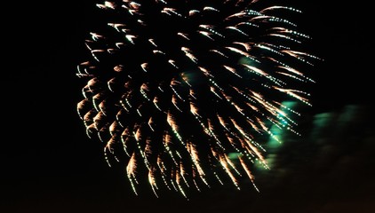 festive fireworks. multicolored salute in the night sky.